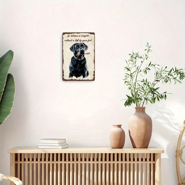 CIFbuy 1pc Vintage Labrador Metal Tin Sign 8x12 Inch, Rustic Retro Unframed Wall Art Classic Home Decor, Pet Dog Theme Artwork Ideal Gift TikTok, TikTok, Home Decor Self-icckup Logiopiftt Classic