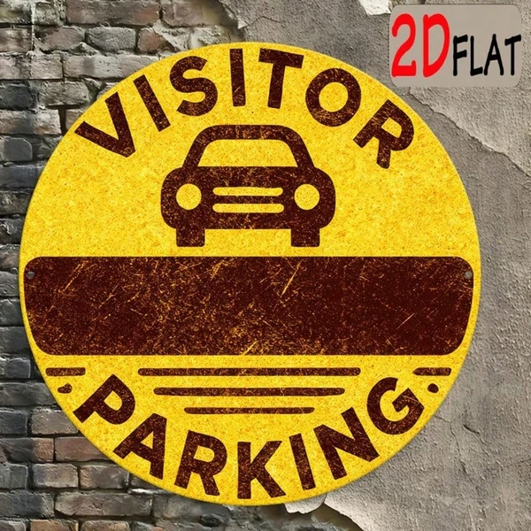 CIFbuy 2D Flat Aluminum Round Outdoor Sign 7.87x7.87 Inch, "" Outdoor Sign, 7.87x7.87 Inch Visitor Parking Symbol Car Design WallTikTok, TikTok, Tememu Self-pickup LogiWaics
