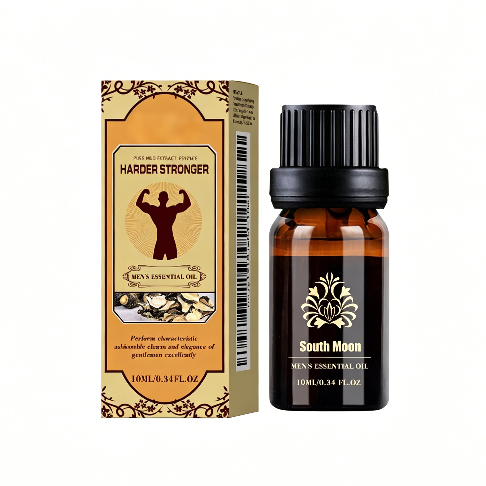 Men's Care Essential Oil, Natural Jojoba & Ophiopogon Extract Massage Oil For Private Area, Improve Blood Circulation, Nourish & Boost Vitality, 10ml