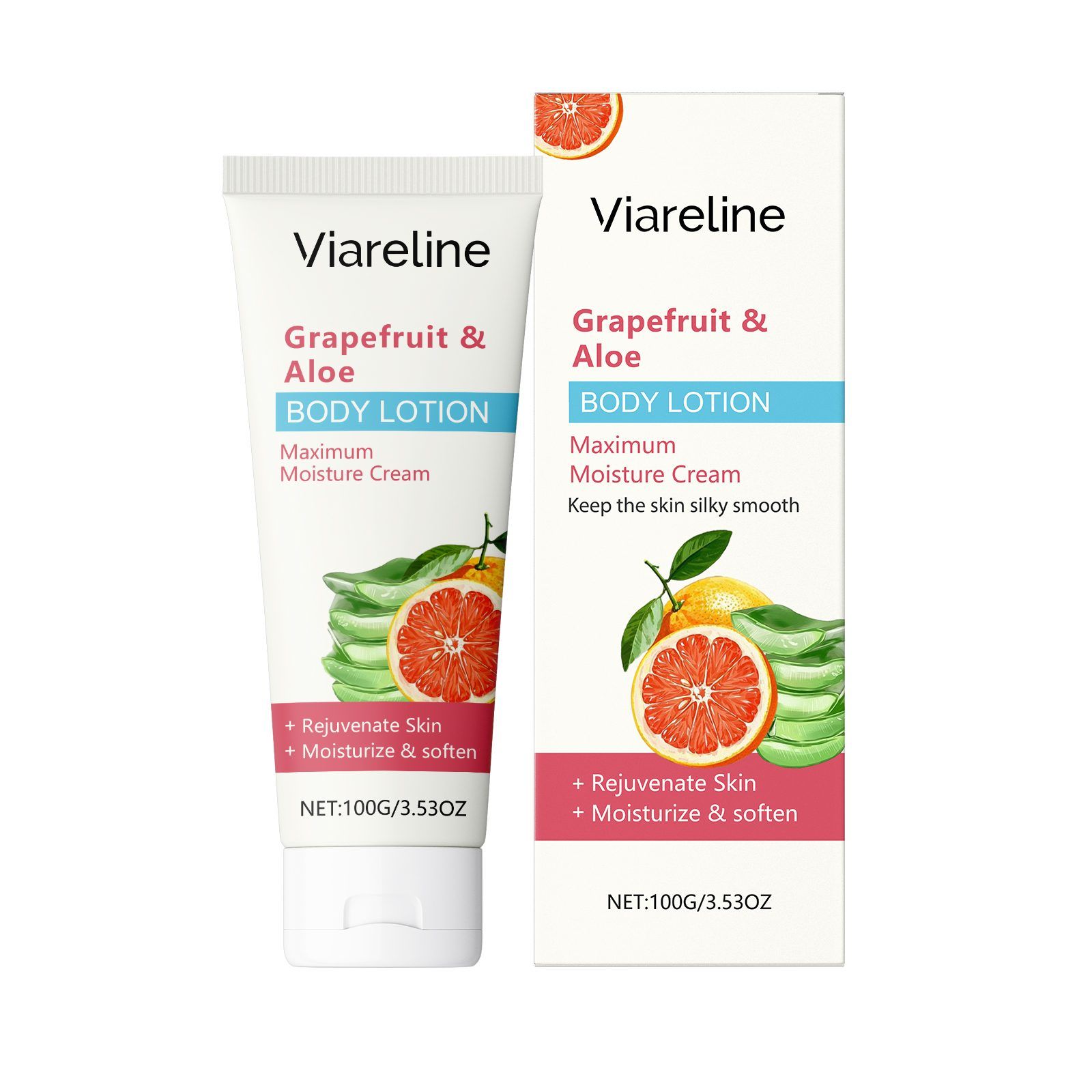 VIARELINE Grapefruit Aloe Body Moisturizing Lotion, 100 g