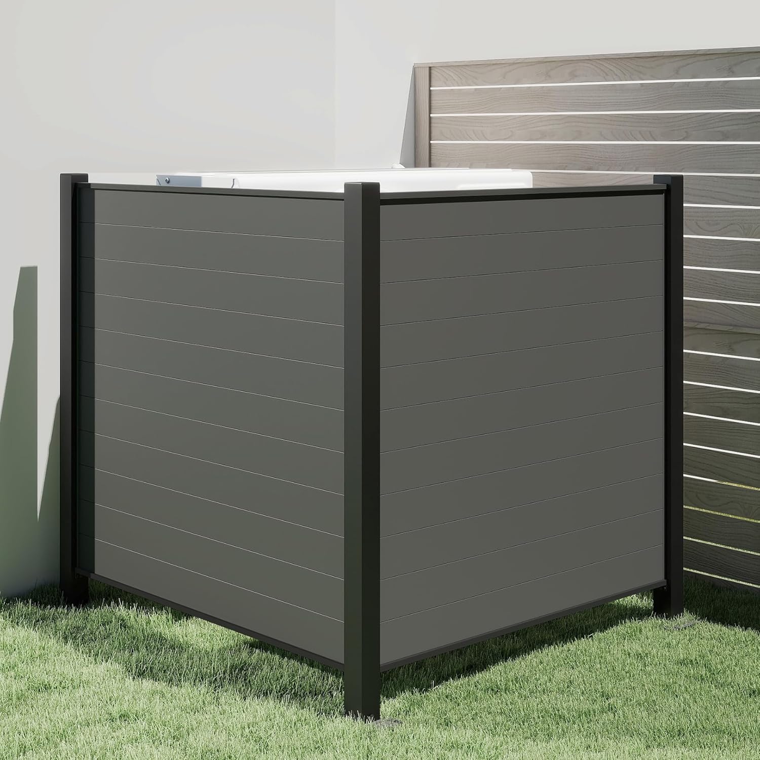 Pantallas de privacidad para exterior, 50" ancho x 50" alto, 2 paneles, negras