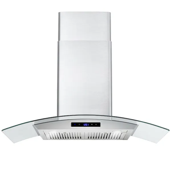 30 Inch Wall Mounted Range Hood 700CFM Tempered Glass Touch Panel Control Vented LEDs