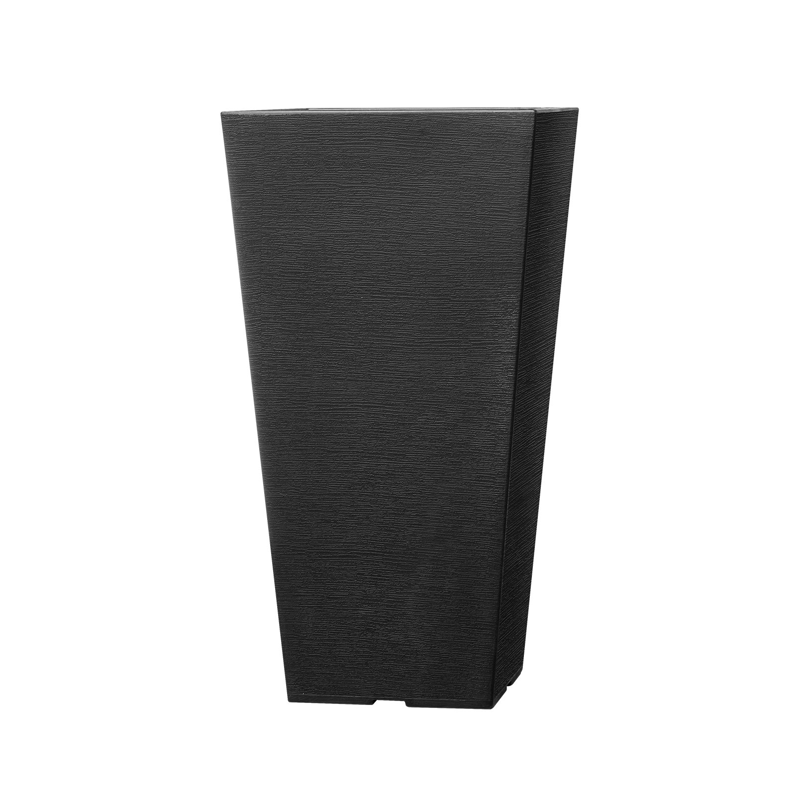 Juego de 2 maceteros altos de 22 pulgadas, negros, para plantas de exterior e interior