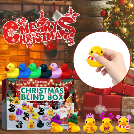 Calendario de adviento Dowmoo con 24 patitos de goma, juguete creativo