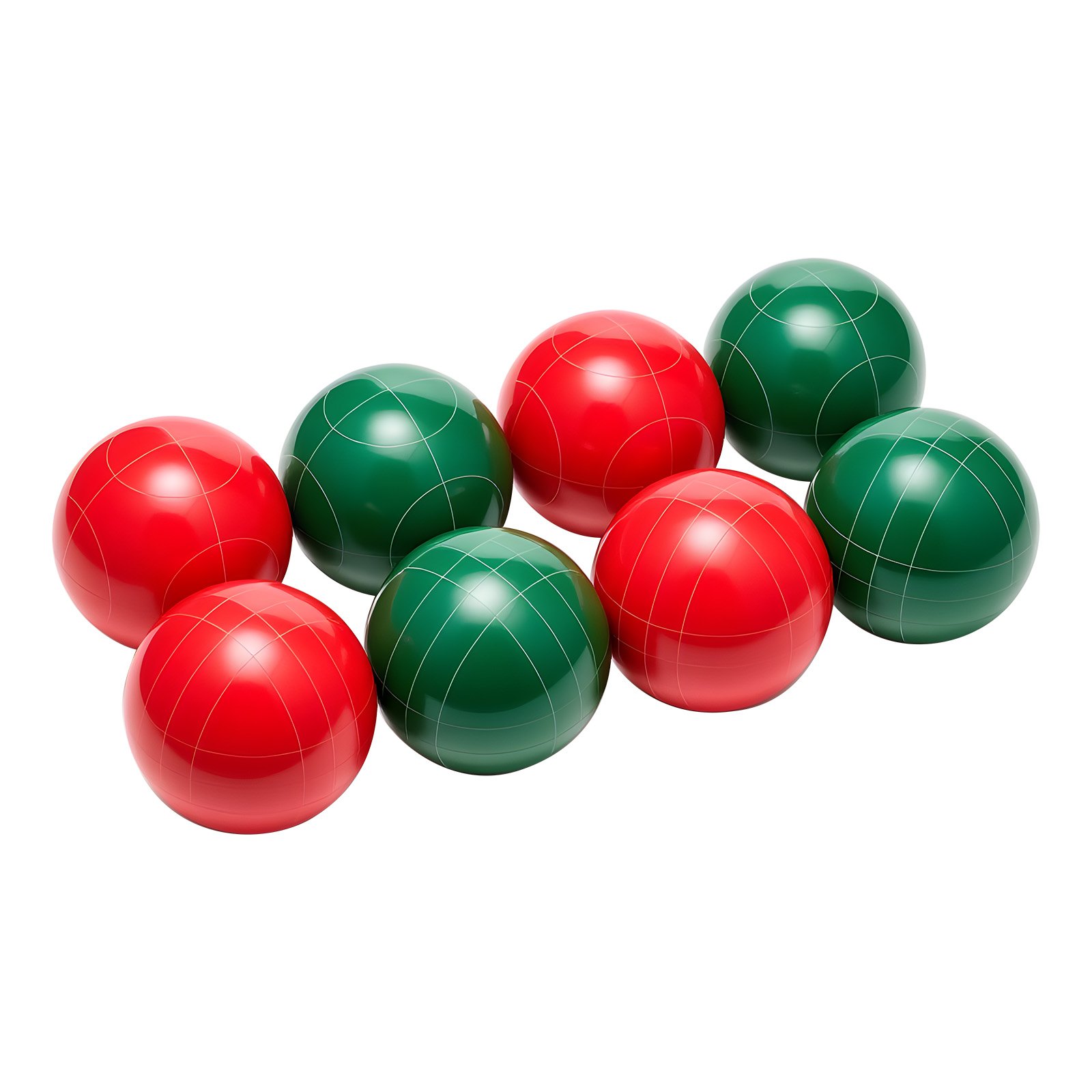 Set de bochas con 8 bolas de resina de 107 mm, pallino, bolsa y cuerda de medición