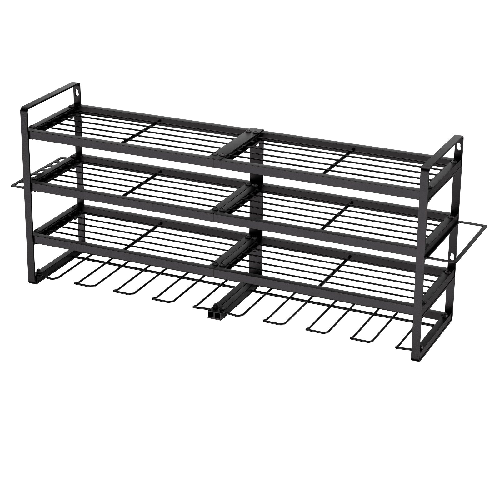 Organizador de herramientas eléctricas de pared, 4 niveles, 8 soportes para taladros