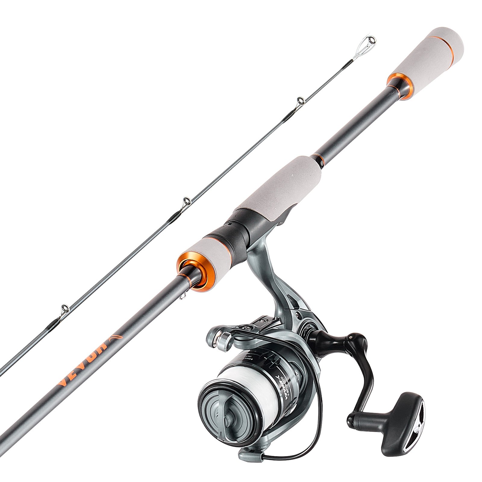 Rod And Fishing Reel Combo, IM6 Carbon Fiber Spinning Rod And Reel Combo, Bass Fishing Pole With 6.5 Ft Two-Piece Rods, 7+1 Ball Bearings, EVA Handle, Stainless Steel Guides With Ceramic Rings
