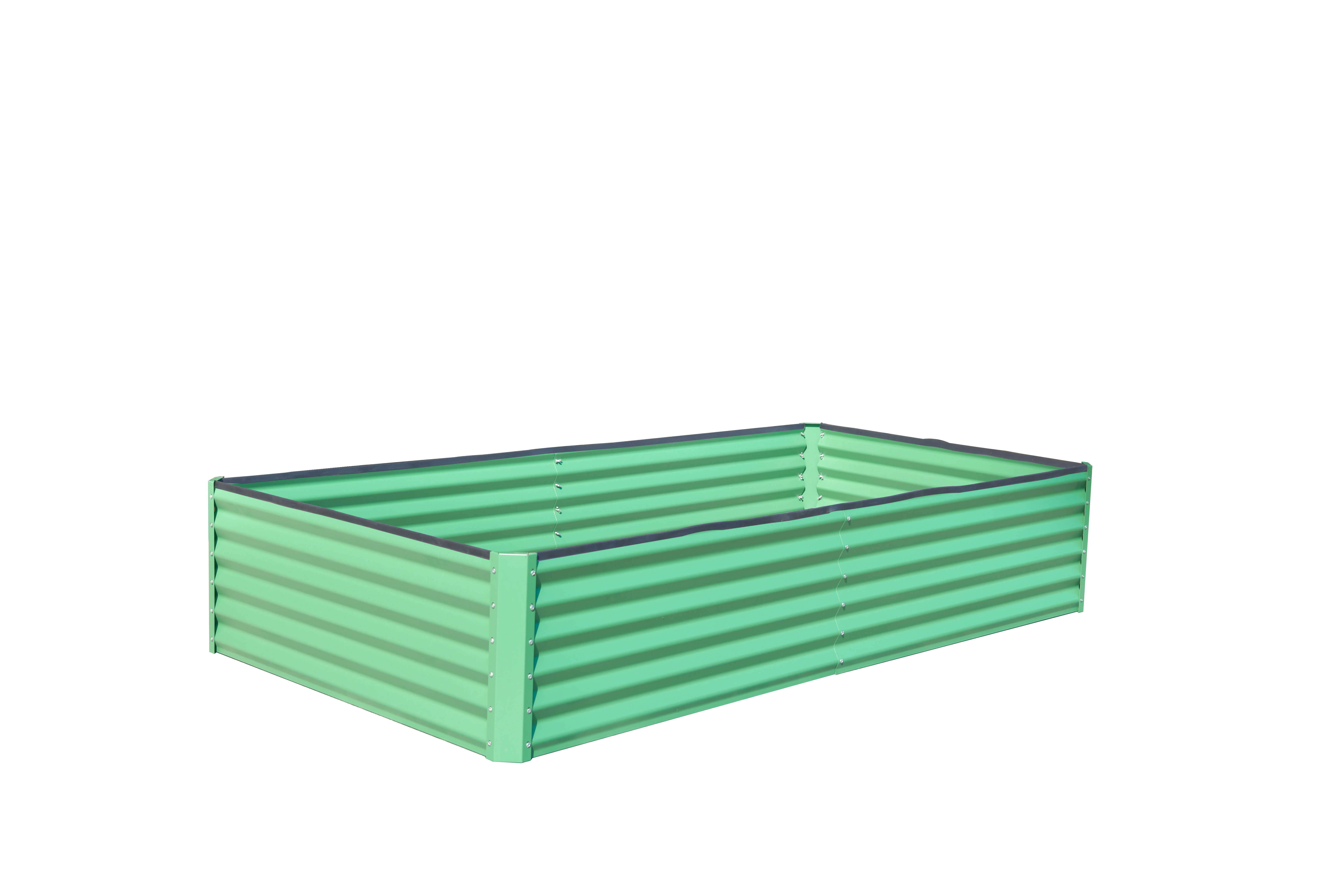 Cama de jardín elevada galvanizada de 6x3x1 pies, para vegetales y flores, verde
