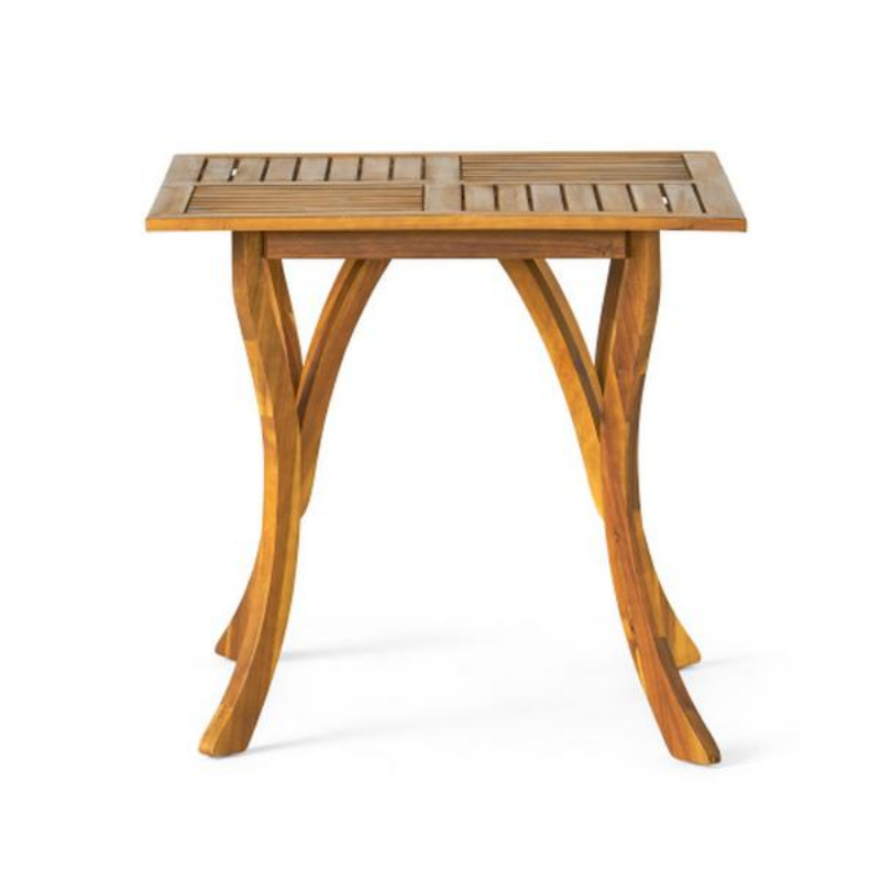 Outdoor Acacia Square Dining Table, Natural Brown