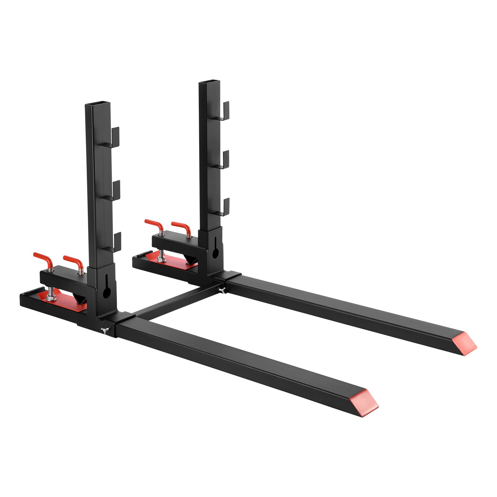 Pallet Forks, 4000 Lbs Clamp On Pallet Forks, 60-Inch Total Length Heavy-Duty Tractor Fork With Anti-Tilt Bar & Adjustable Stabilizer Bar, Fit For Loader Bucket Skid Steer Tractor, Black