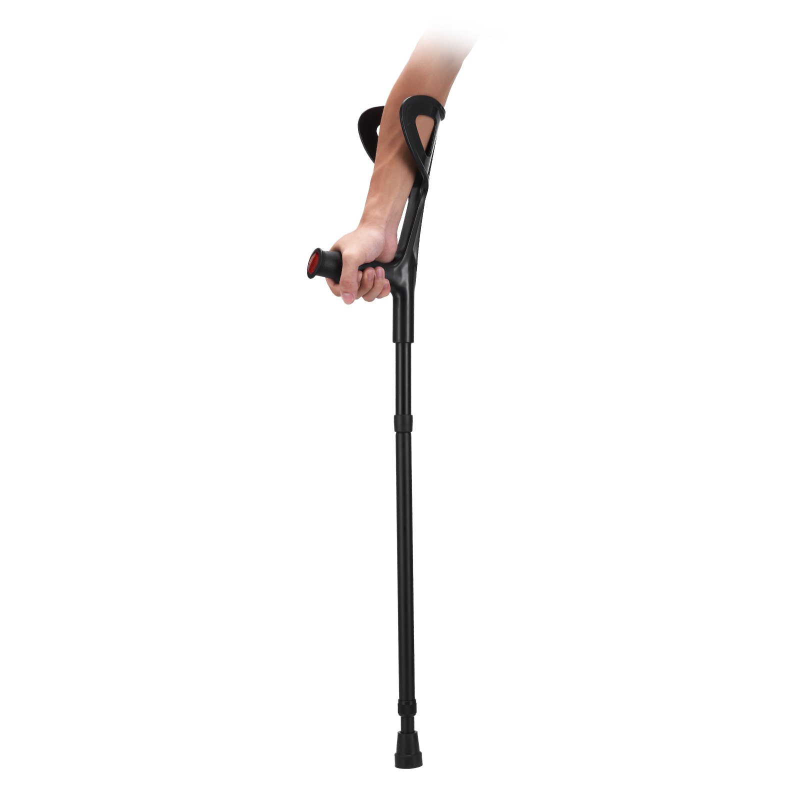 Forearm Crutches For Adults, Folding Walking Forearm Crutches With 10-Level Adjustable Height, Lightweight Aluminum Medical Crutches With Open Cuff For Leg Injury Surgery Disabled, 1 Pair 350LBS