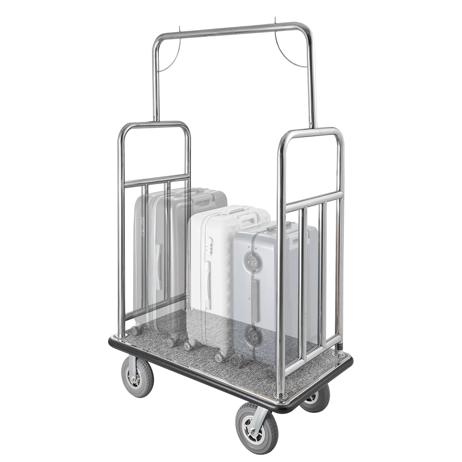 Carrito de equipaje para hotel, 1200 libras, acero inoxidable cepillado