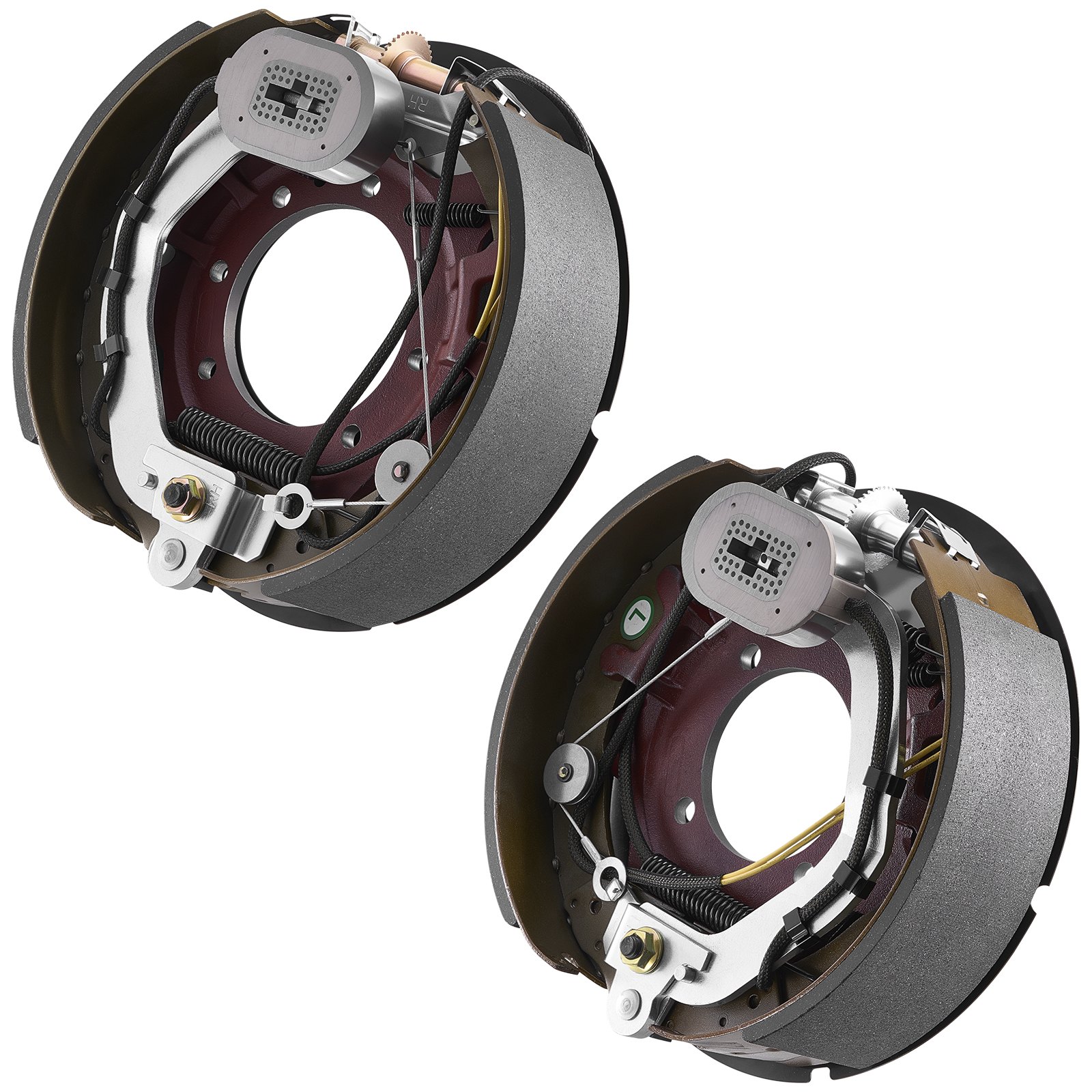 Electric Trailer Brake Kit, 12.25 X 3.375 Inch, 1 Pair Self-Adjusting Electric Brakes Kit For 8000 Lbs Trailer Axle, Backing Plates For Braking System Part Replacement, Fit For Trailers, RVs