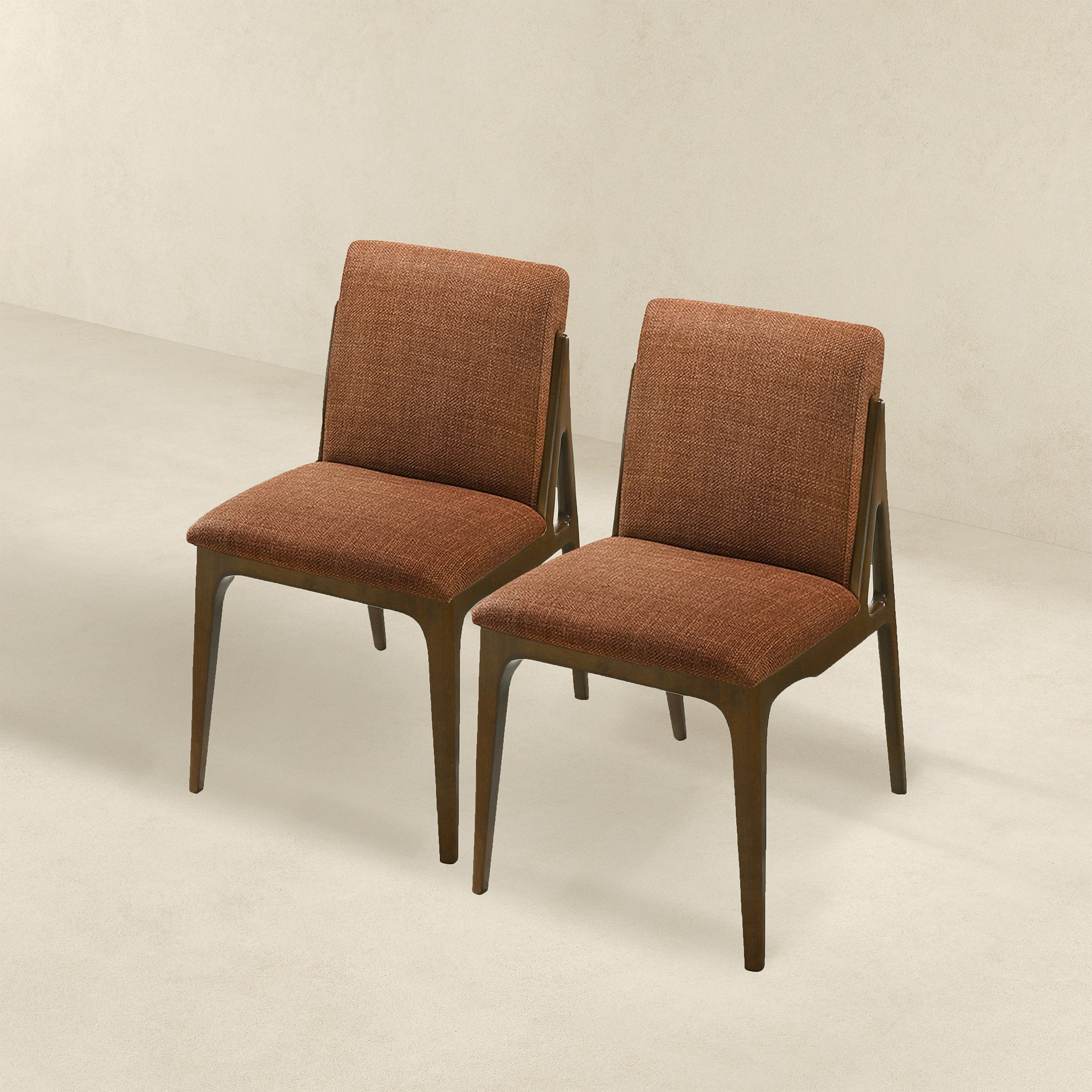 Silla de comedor Grivelle de tela naranja, set de 2, para tocador y sala