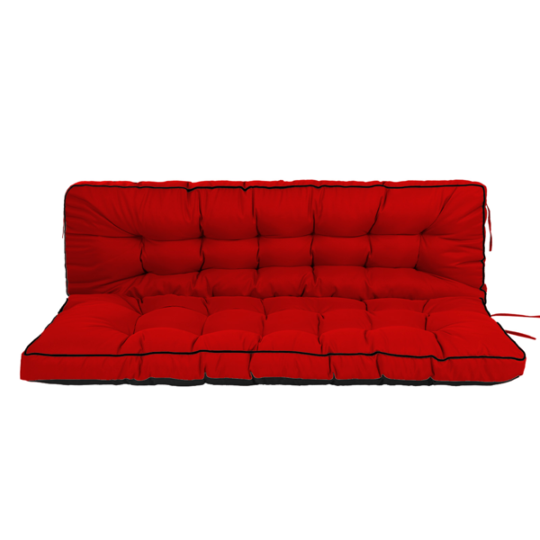 Cojines para columpio de exterior de 55 pulgadas, impermeables de 4 pulgadas, rojo