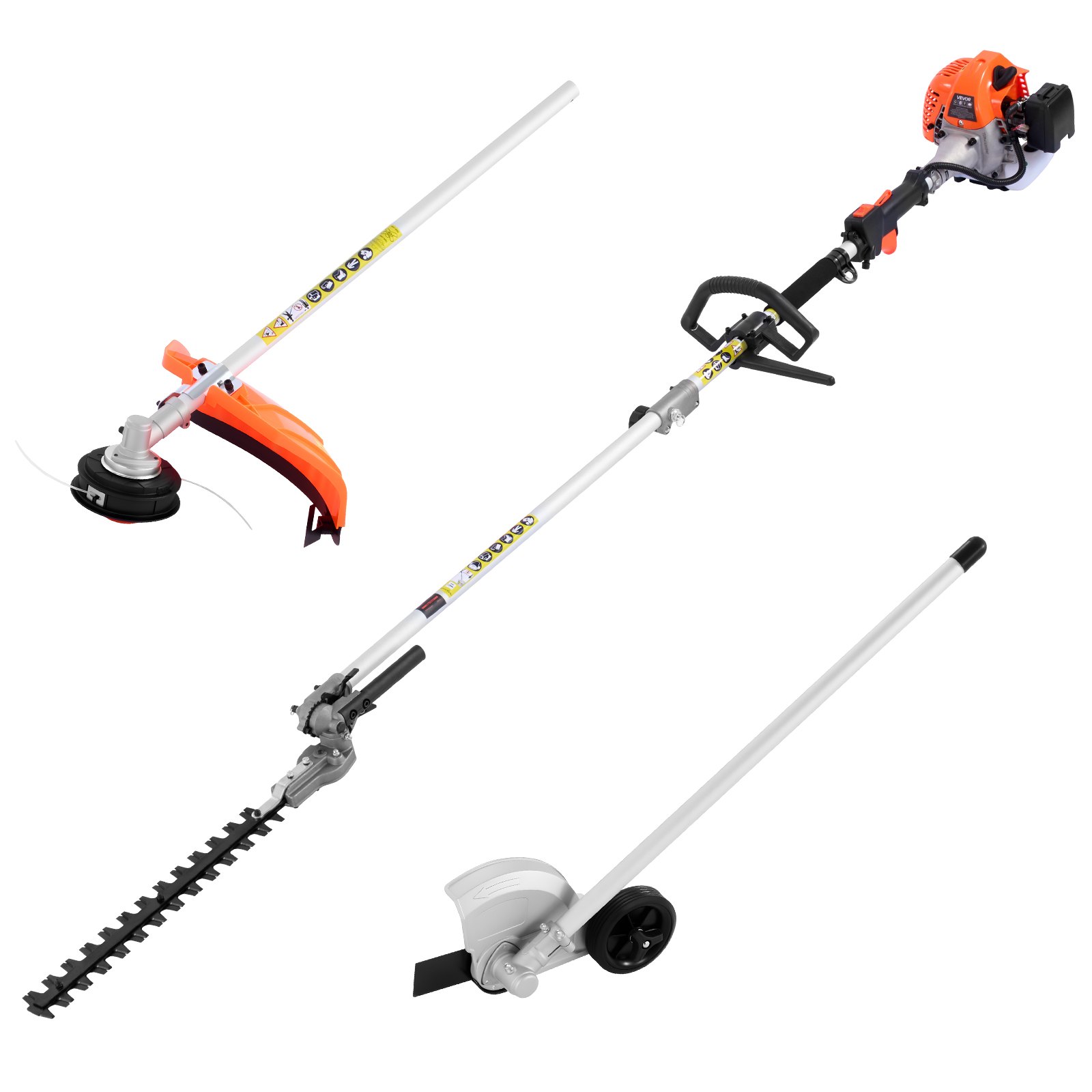 Gas Hedge Trimmer, 2 Cycle Gas Power Handheld Hedge Trimmer, 4-in-1 26cc Weed Eater With Protective Gear Set, Includes Hedge And String Trimmer, Edger, Brush Cutter, For Trimming Shrubs & Bushes