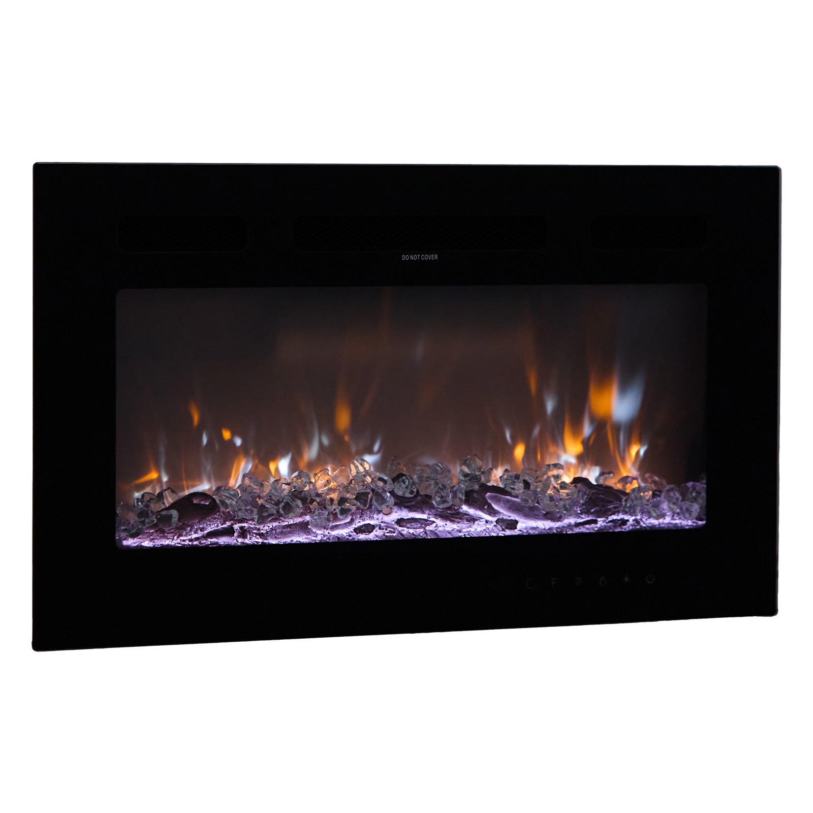 50 Inch Electric Fireplace, Wall Mounted Recessed Fire Place With Remote Control, Timer, 1500W, Adjustable Flame Color Brightness, Touch Screen, Overheat Protection, For Living Room,Bedroom