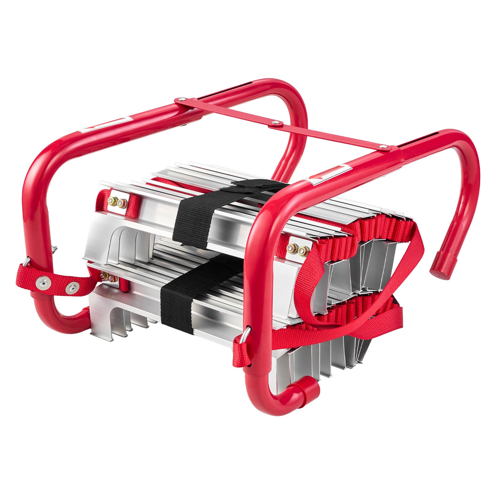 Fire Escape Ladder, 5-6 Story 50FT Retractable Emergency Fire Ladder, Lightweight Aluminum Alloy Safety Escape Ladders With Sturdy Polyester Strap, Anti-Slip & Wide Rungs, 1000LBS Max Loading