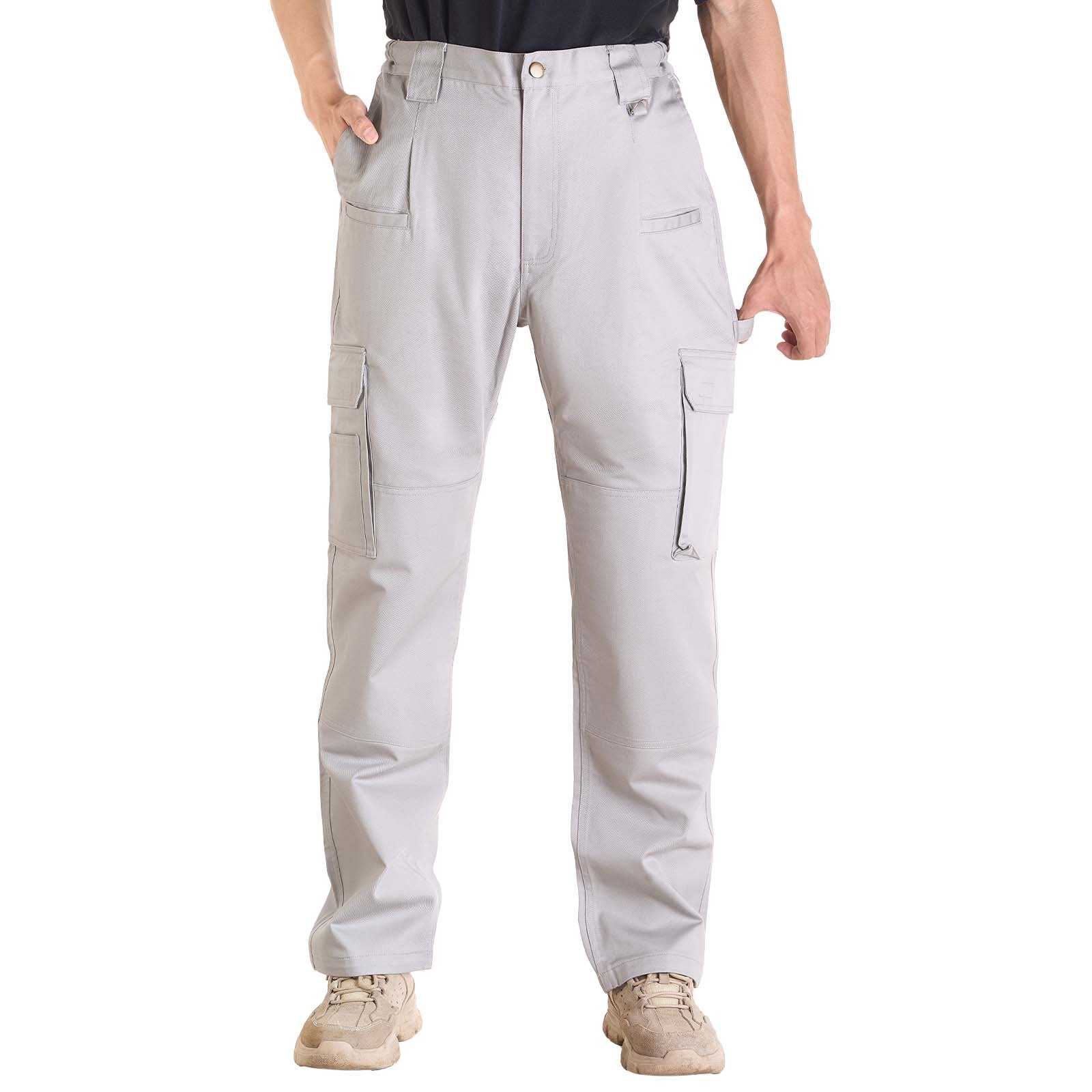 Pantalones cargo FR para hombre, 9 oz 100% algodón, resistentes al fuego, XXL, gris