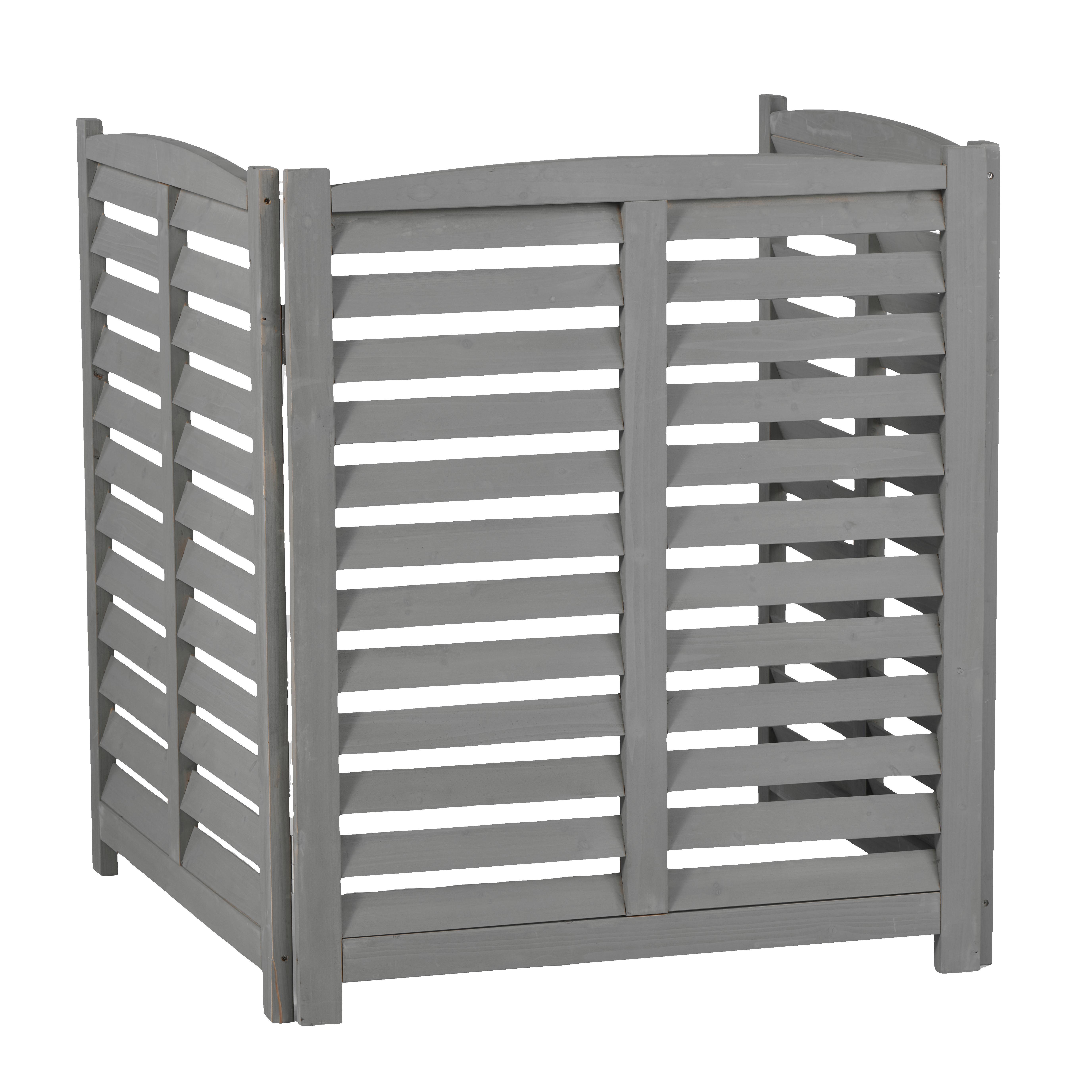 3-Panel Outdoor Air Conditioner Fence 3-Section Outdoor Wooden Screen, Outside Wood Privacy Fence, 32  W X 38  H