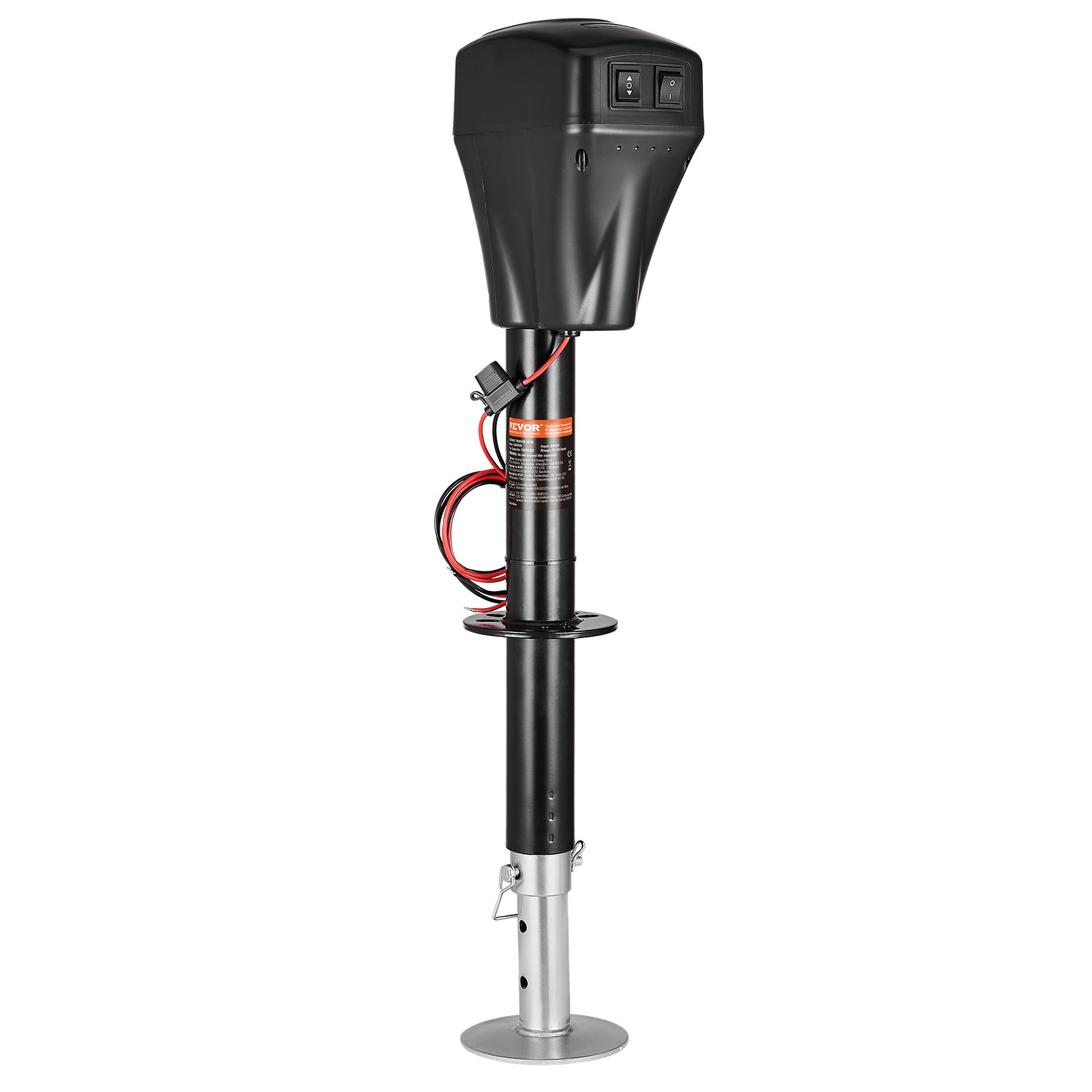 Gato eléctrico para remolque, 5000 libras, elevación 10-28.3 pulgadas, resistente