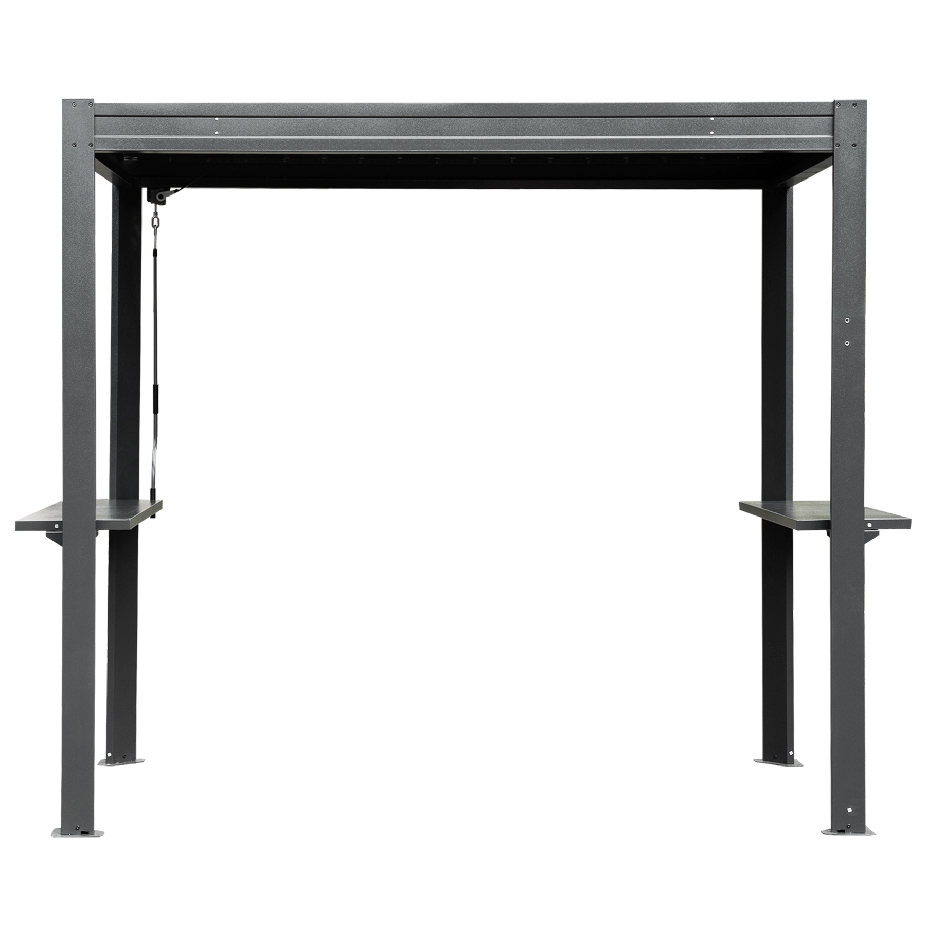 Pérgola 8x5 pies con lamas para parrilla, techo ajustable impermeable, gris