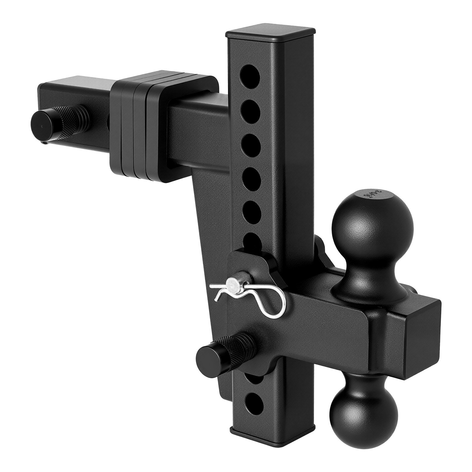 Adjustable Trailer Hitch, Fit 2 Inch Receiver, Trailer Hitch Mount With 2 Inch & 2-5 16 Inch Balls, 18500 Lbs GTW, 8 Inch Drop, Towing Ball Mounts For RVs, Off-Road Vehicles And Trucks, Black