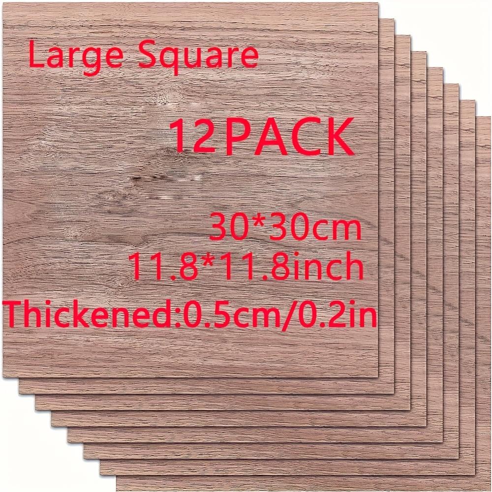12 Piezas cuadradas de madera de nogal natural, sin terminar, para manualidades y decoración.
