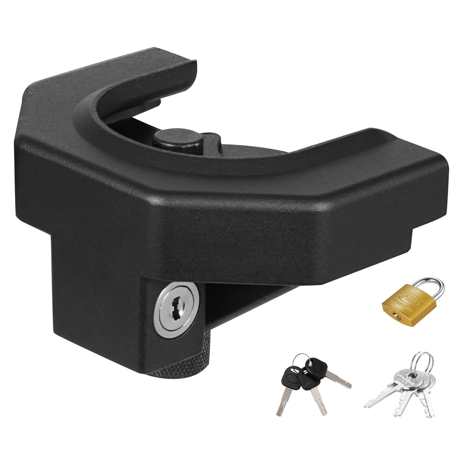 Kit de cerradura antirrobo para enganche de remolque, con 3 llaves y candado, resistente