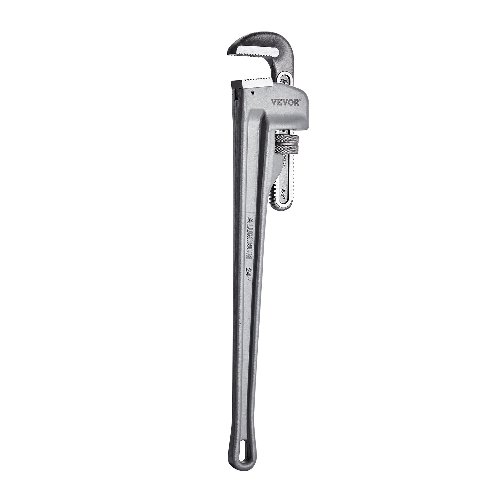Pipe Wrench, 24" Aluminum Straight Pipe Wrench, Adjustable Plumbing Wrench, With High Strength Jaw And Ergonomic Handle, Easy To Carry, Hangable Design, For Water Pipes, Automotive Repairs
