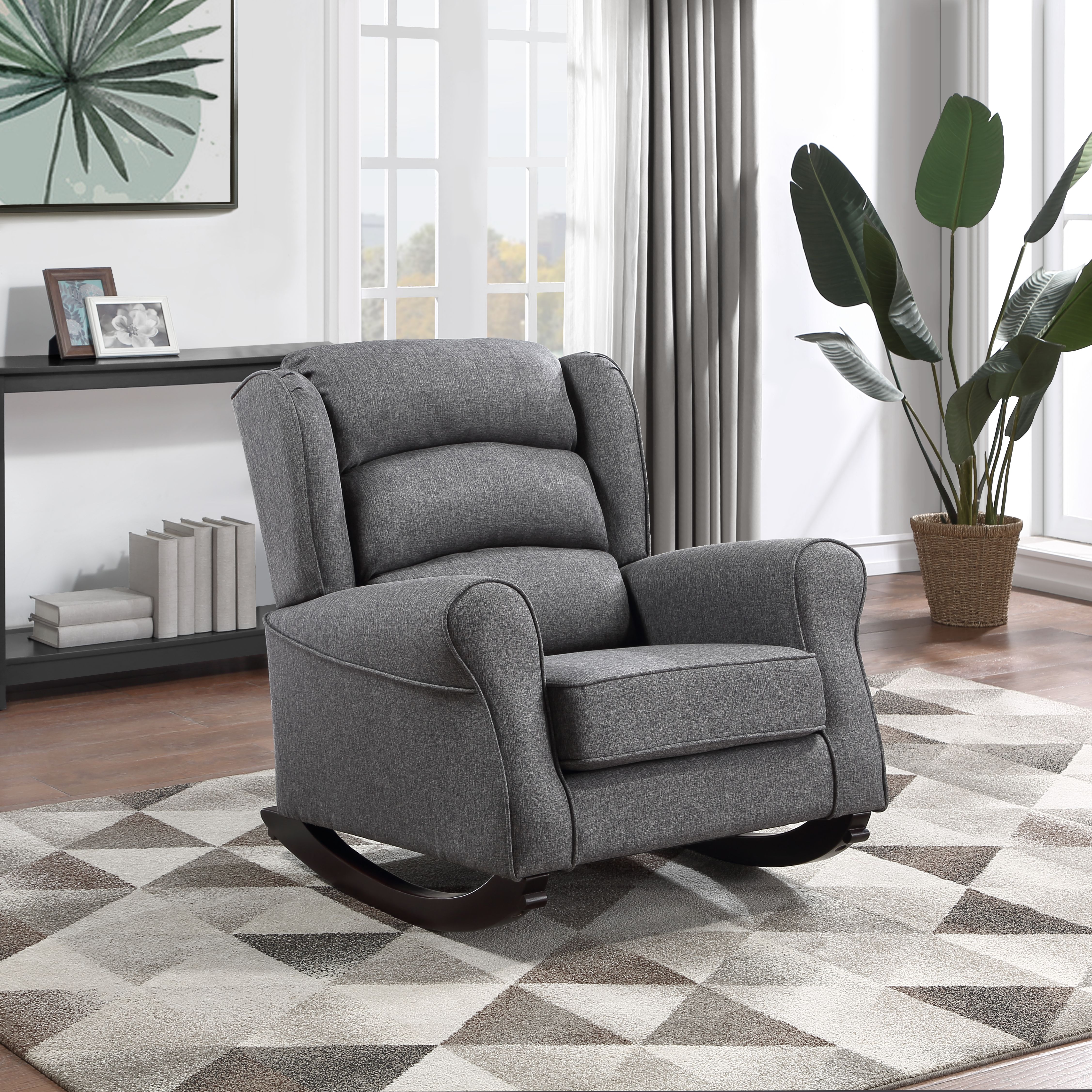 Fabien Gray Fabric Rocking Chair