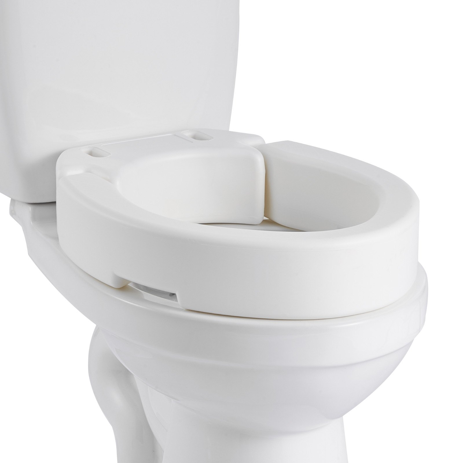 Raised Toilet Seat, 300 Lbs Load Capacity, 3.5-Inch Lift Height, Commode Elevated Toilet Seat Riser With Enlarged Opening For Seniors, Elderly, Handicap, Disabled, Adults, Fits Elongated Bowl