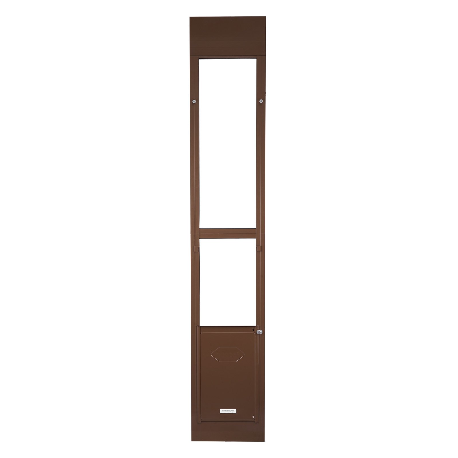Dog Door For Sliding Glass Door, 75 7/8 To 80 11/16 In Adjustable Height, Aluminum Alloy Frame With Rotating Hinges, Lock Design, 10 1/4 X 16 1/4 In Flap, Sliding Glass Pet Door For Renters