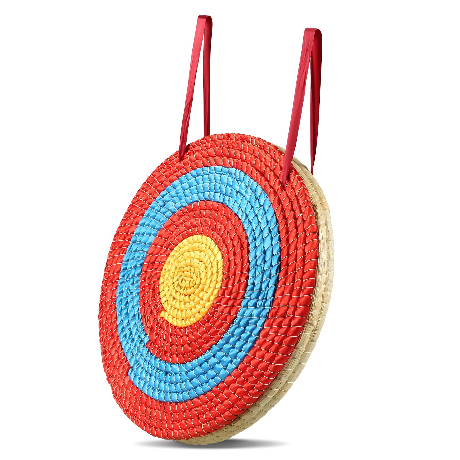 Archery Target, 3 Layers 20" Arrow Target, Traditional Solid Straw Round Archery Target Shooting Bow, Hand-Made Arrows Target, Coloured Rope Target For Backyard Outdoor Hunting Shooting Practice
