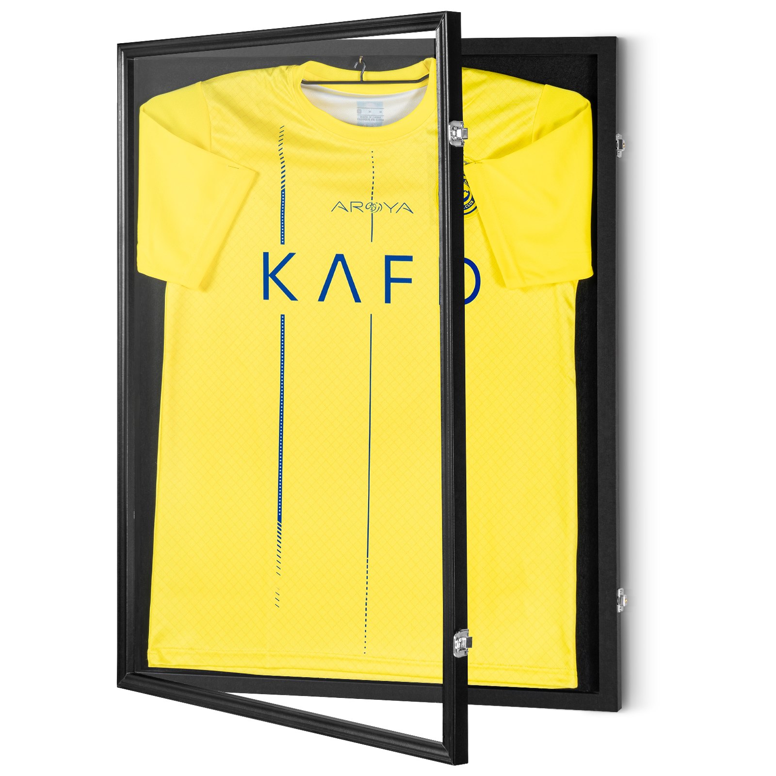 2PCs Jersey Display Frame Case, 23.3x31.2x1.5 In, Large Lockable Sport Jersey Shadow Box With 98% UV Protection PC Glass And Hangers, For Baseball Basketball Football Hockey Shirt And Uniform