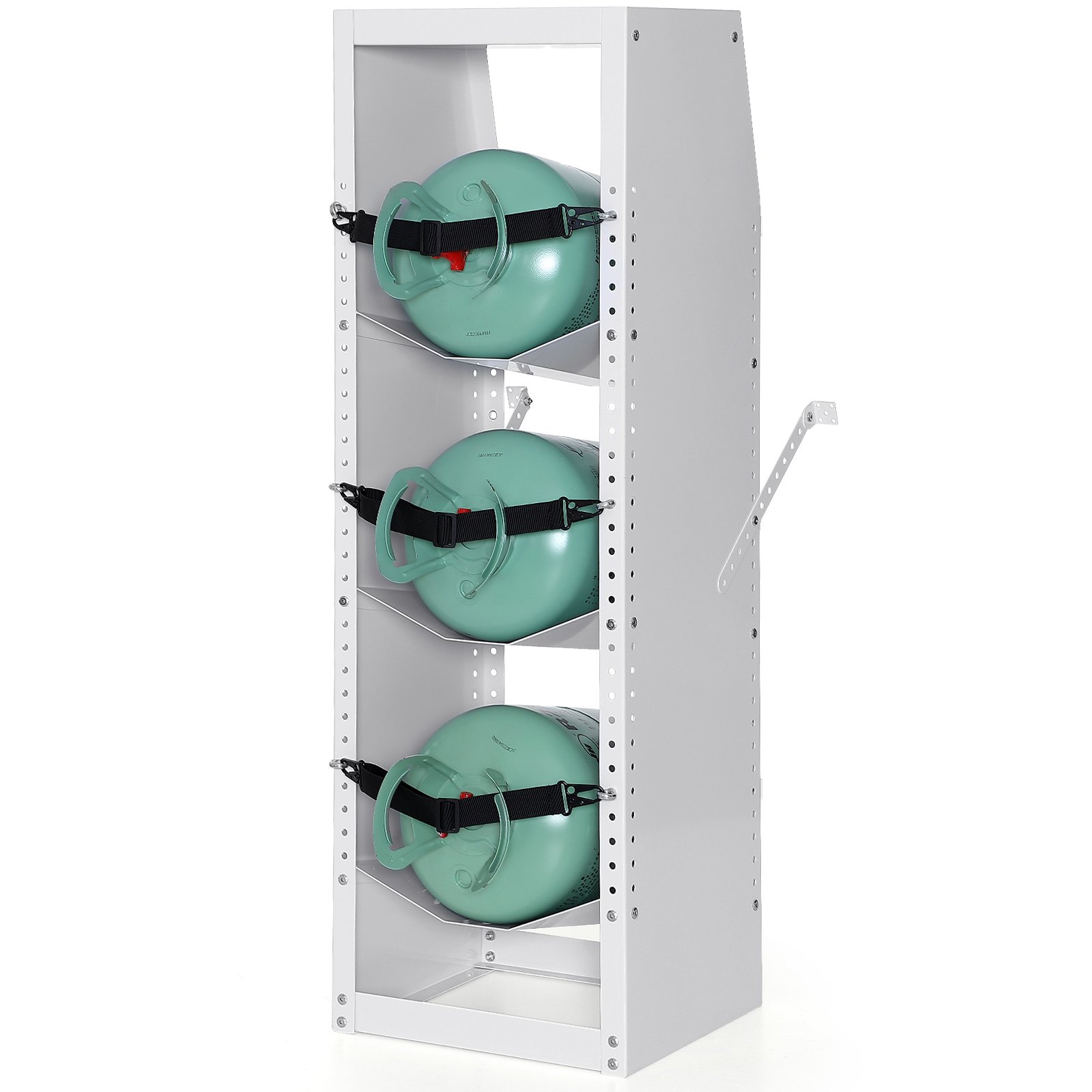 Refrigerant Tank Rack, With 3 X 30-50lb Bottle Tanks, Cylinder Tank Rack 14.64x13.97x46.06 In, Refrigerant Cylinder Rack Gas Cylinder Racks And Holders For Freon, Gases, Oxygen, Nitrogen