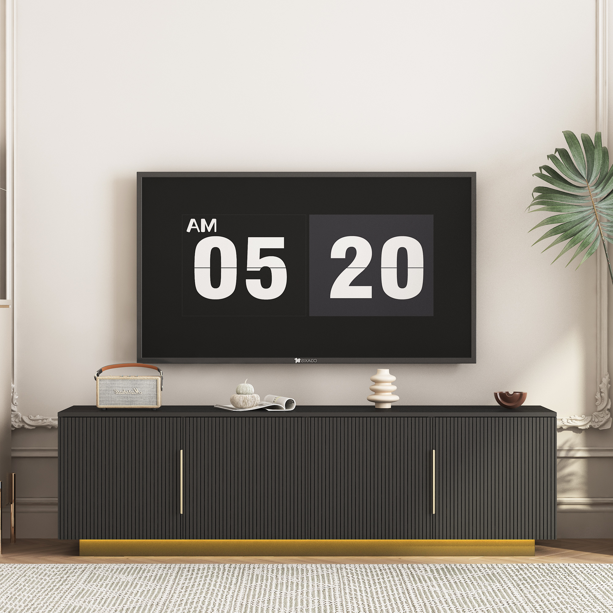 Mueble para TV moderno con 16 luces LED de colores, para televisores de 55, 60 o 65 pulgadas