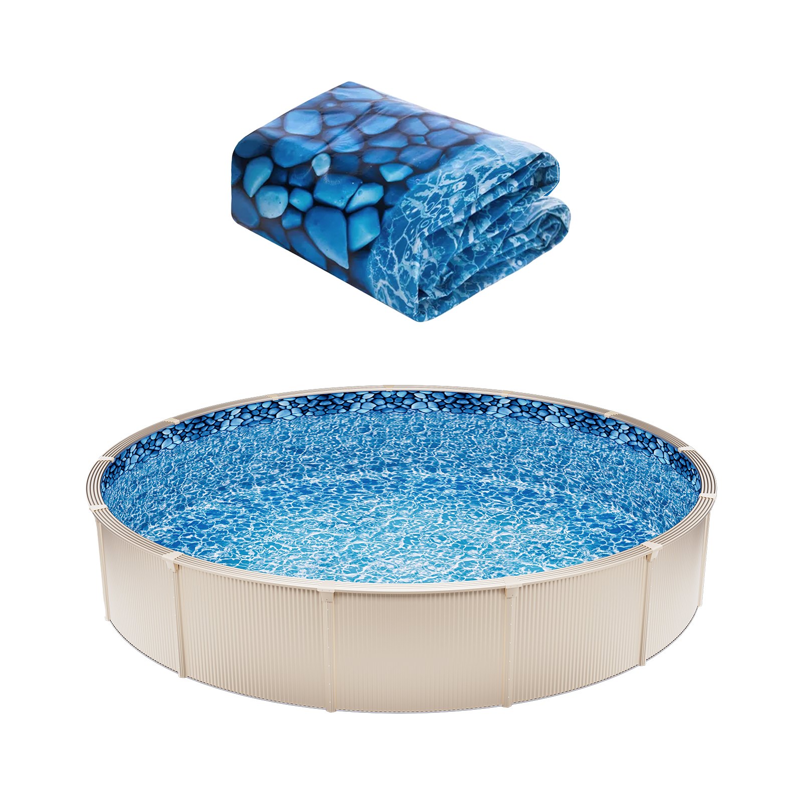 Round Pool Liner 18ft Unibead Style Pool Liner 52in Wall Height Durable