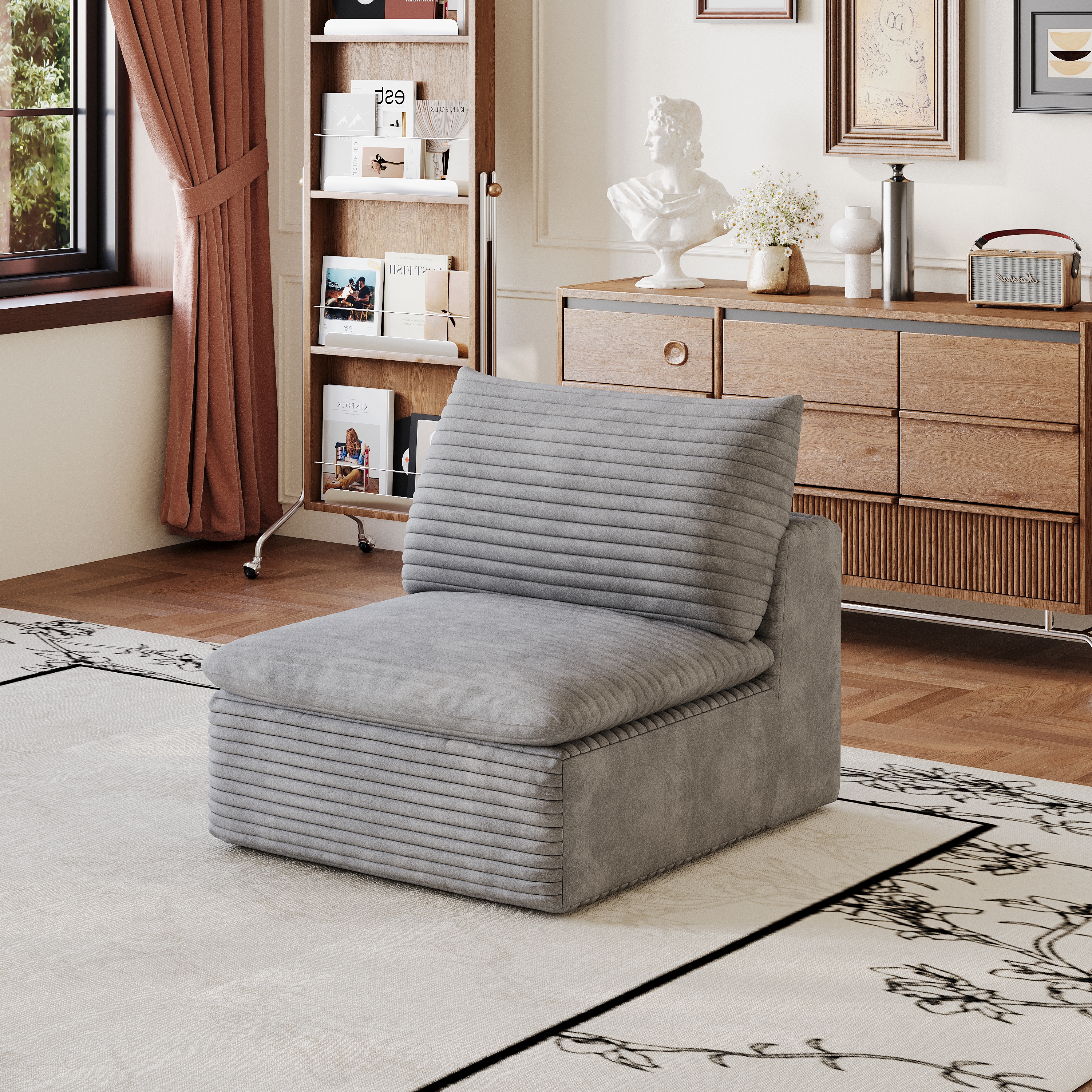 Asiento central individual, gris