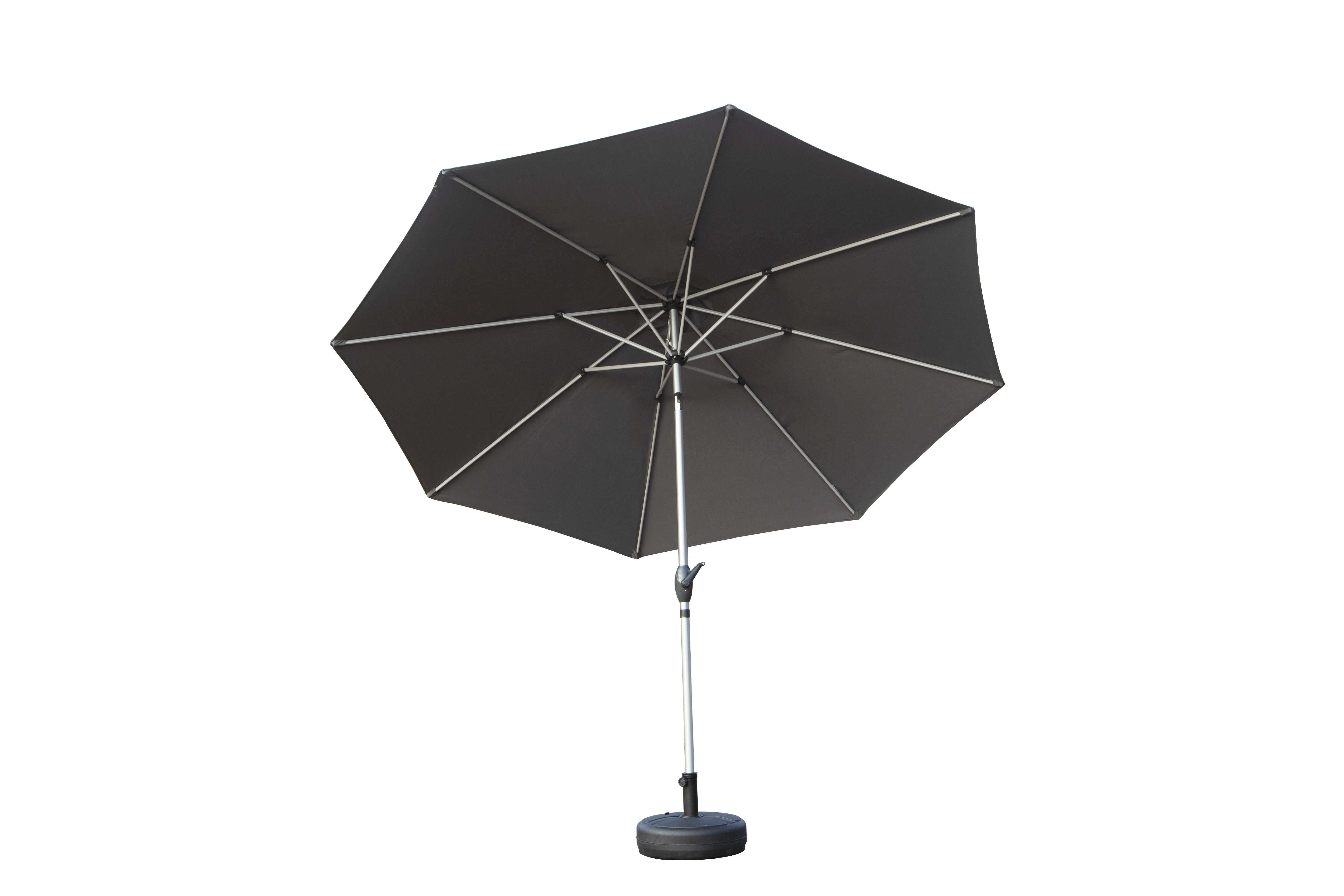 10FT Patio Umbrella, Outdoor Table Umbrella With Push Button Tilt And Crank, UV Protection Waterproof Market Sun Umbrella With 8 Sturdy Ribs For Garden, Deck, Backyard, Pool  Gray  - Base Not Included