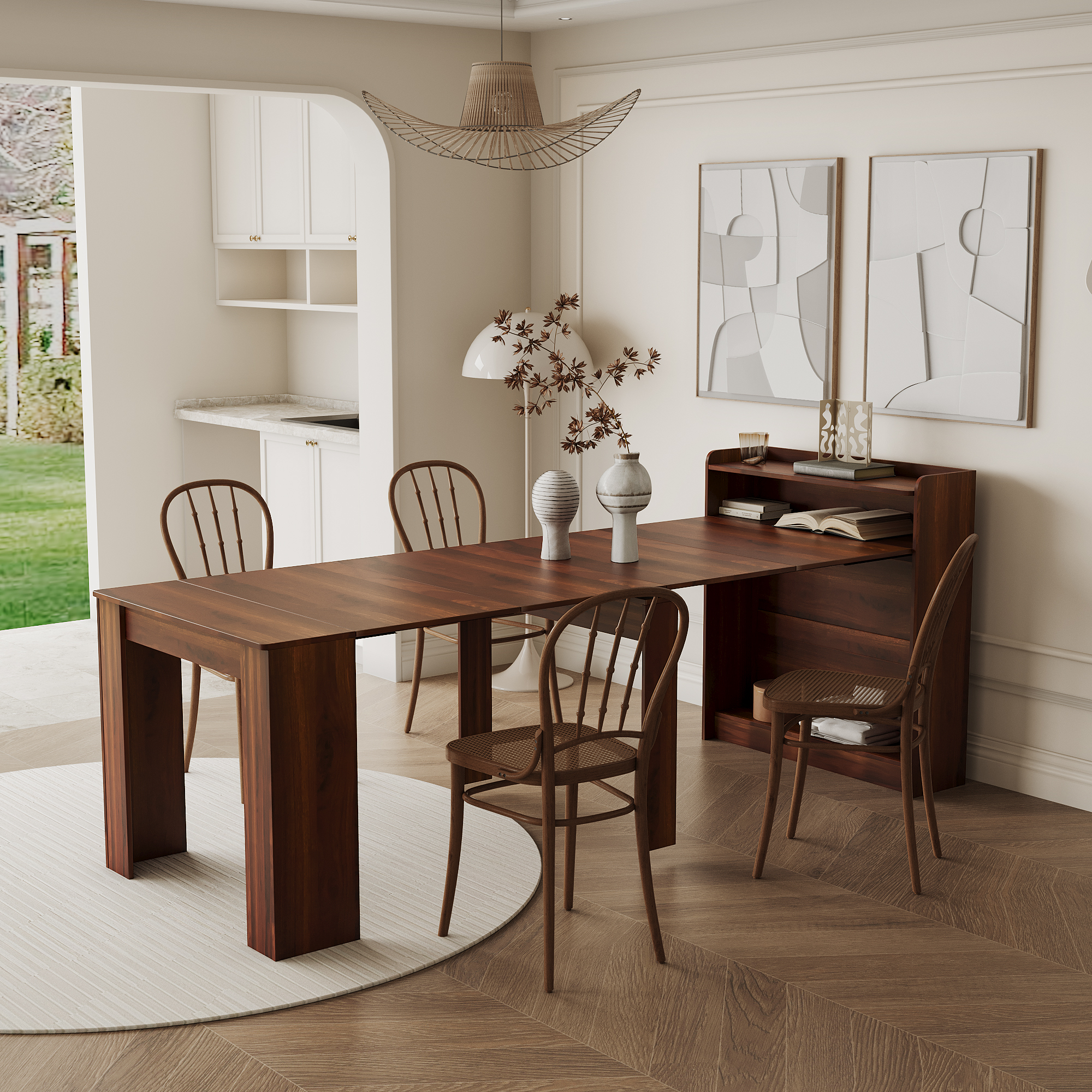 Modern Extendable Dining Table With Storage