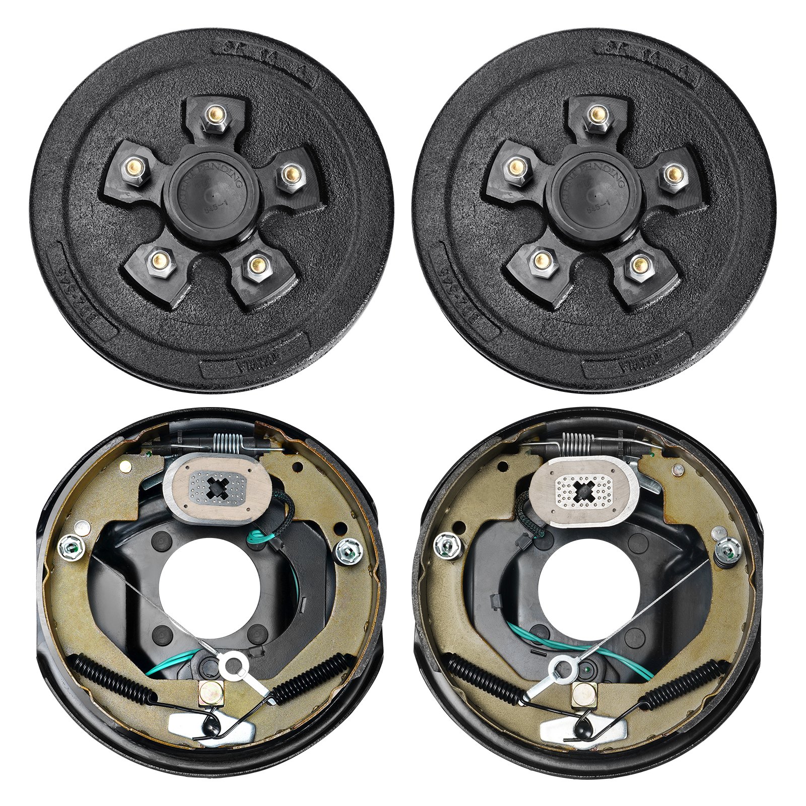 Kits de tambor de cubo para remolque, frenos eléctricos autoajustables 10x2.25", eje 3500 lb.