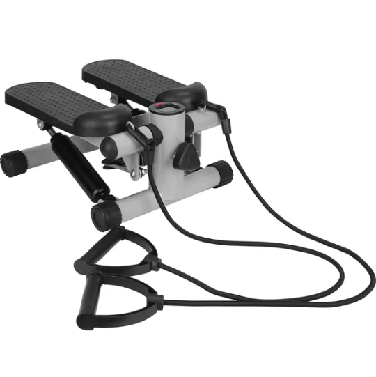 Exercise Stepper For Women Mini Fitness Stepper With 2 Resistance Bands LCD Monitor Max 330.7LBS Load Stair Stepper Quiet Stepper