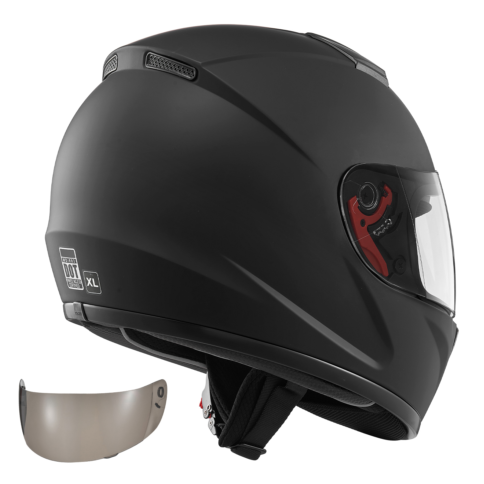 Full Face Motorcycle Helmets, Adult Motocross Dirt Bike Helmet With Clear Visor, Lightweight Comfortable Motorcycle Street Bike Helmet For Men And Women - DOT Approved (XL Size)
