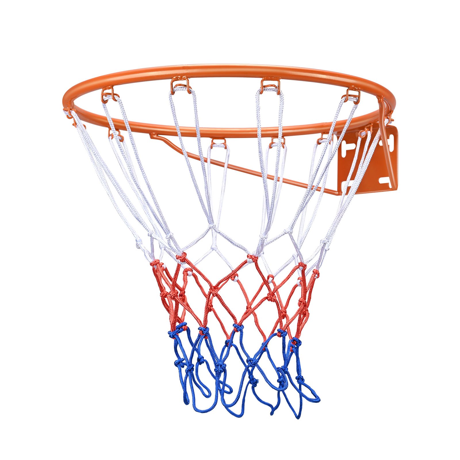 Basketball Rim, Wall Door Mounted Basketball Hoop, Heavy Duty Q235 Basketball Flex Rim Goal Replacement With Net, Standard 18" Indoor And Outdoor Hanging Basketball Hoop For Kids Adults
