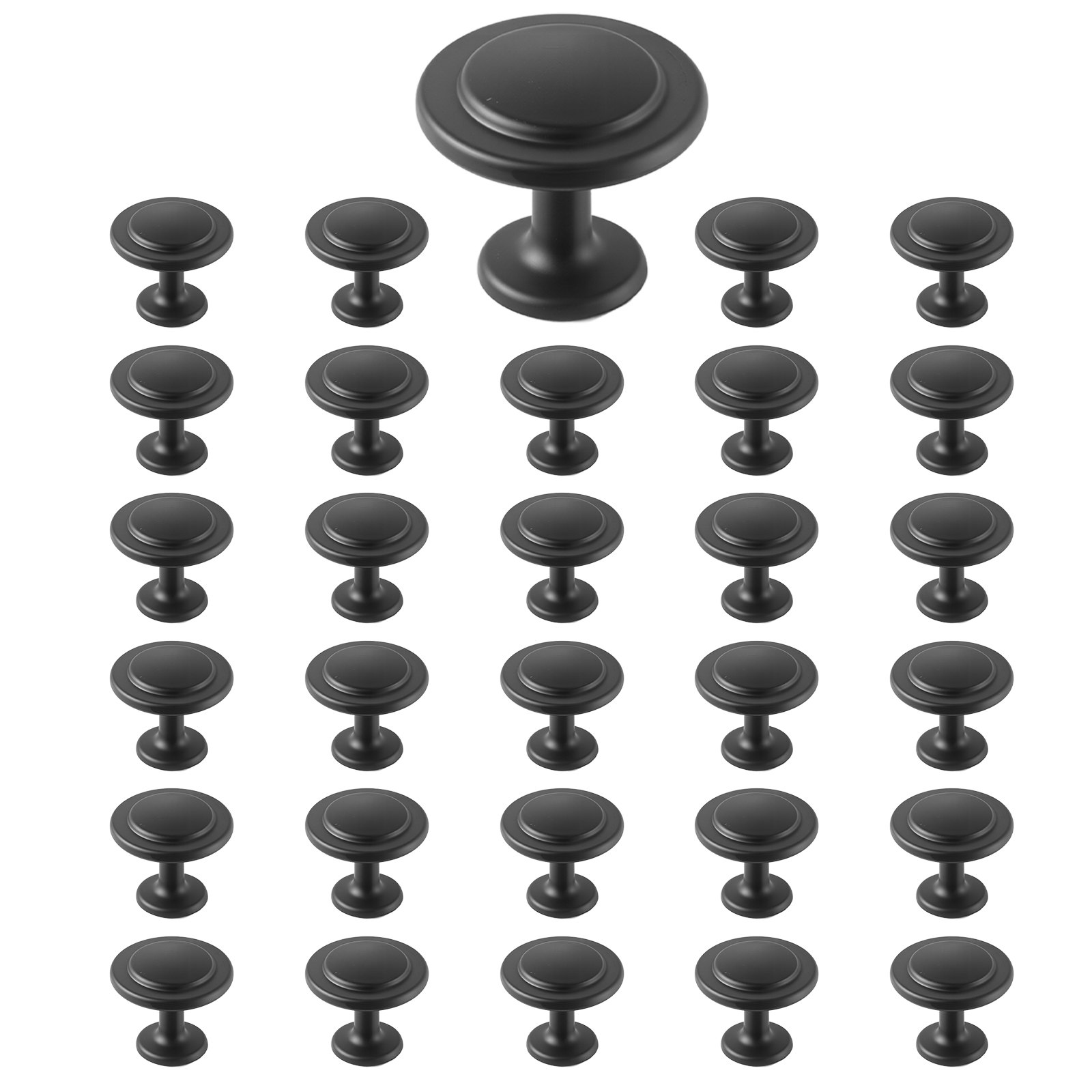Tiradores de gabinete de aleación de zinc, 1.22 pulgadas, 30 unidades, negro.