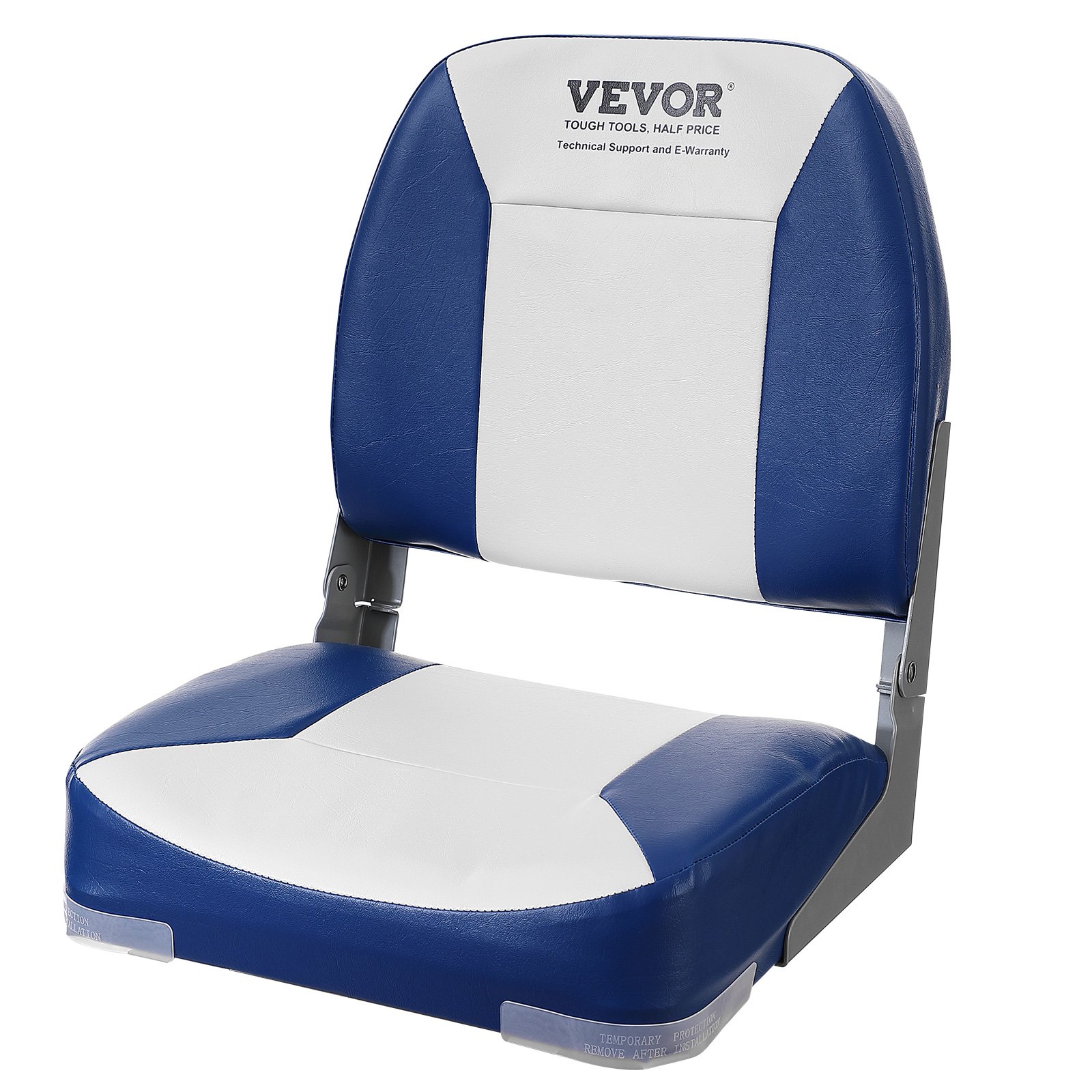 Asiento para barco plegable, respaldo bajo 18.9 pulgadas, acolchado de esponja.