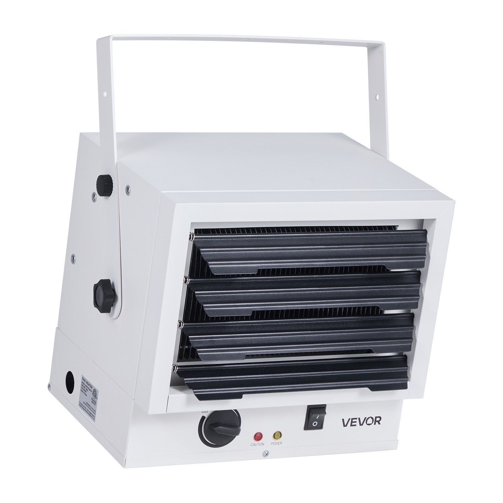 Electric Garage Heater, 5000-Watt Wall/Ceiling Mounted Shop Heater For 2 Cars, Overheat Protection & 3 Adjustable Angles, Heavy Duty Commercial For Indoor Workshop Warehouse,240V White