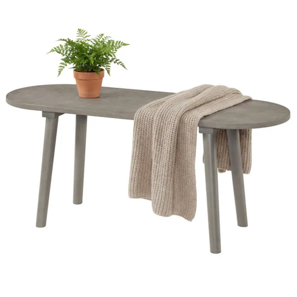 Banco de madera gris de 43 pulgadas, estilo rústico, impermeable, para comedor de 2 personas
