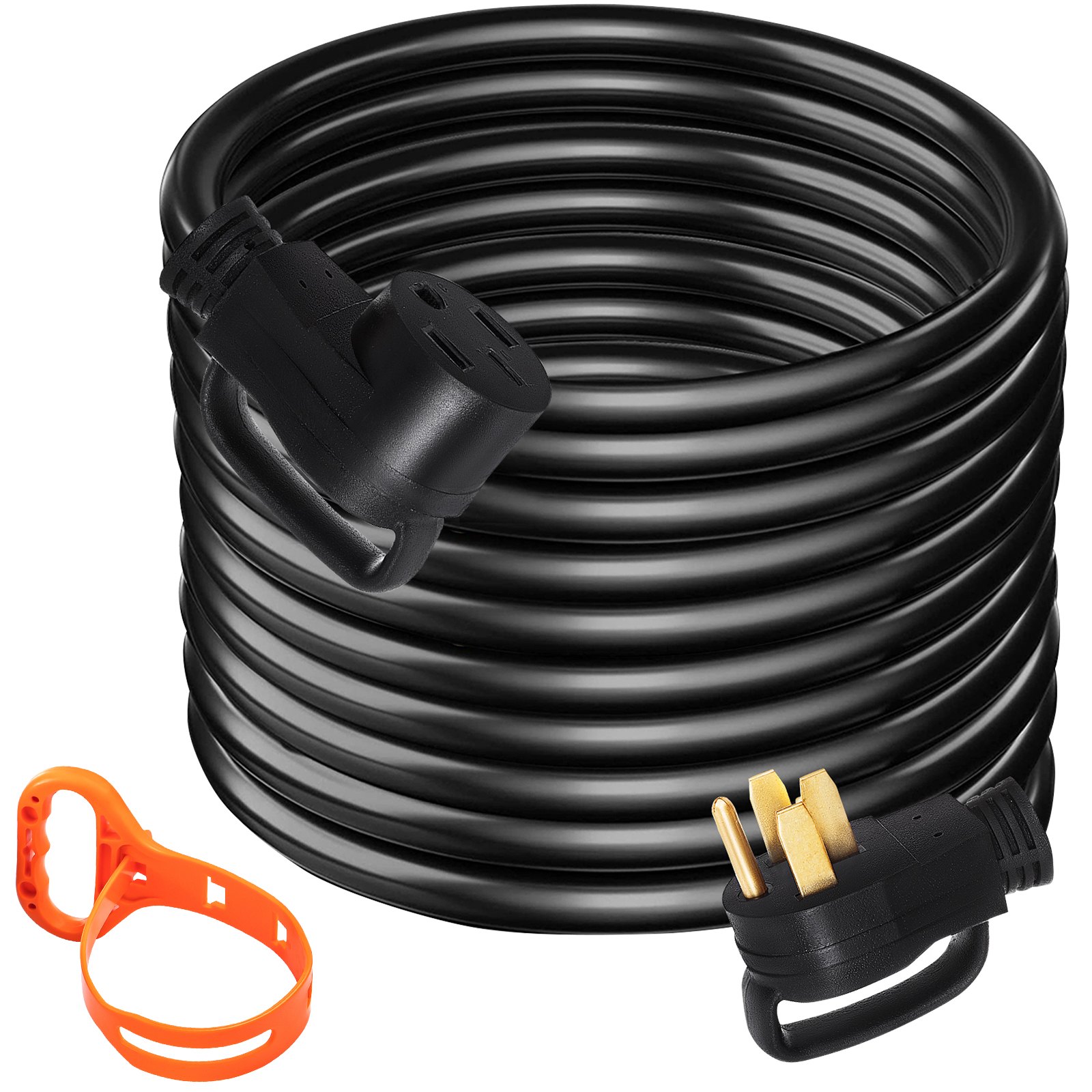 25Ft 50 Amp RV Extension Cord Durable Premium Power Cord RV 26.5mm Wire Diameter Extension Cord Copper Wire RV Cord Power Supply Cable For Trailer Motorhome Camper With Handles
